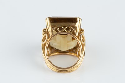 Lot 137 - A French citrine single stone cocktail ring,...