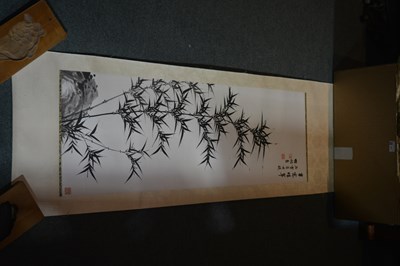 Lot 452 - Xu Zonghao (1880-1957) bamboo scroll, ink on...