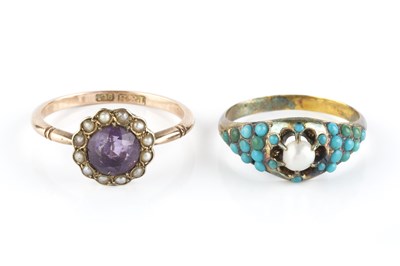 Lot 33 - Two gem set dress rings, comprising an...