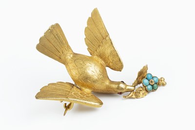 Lot 50 - A Victorian gem set bird brooch,...