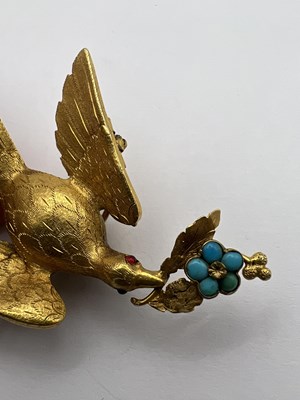 Lot 50 - A Victorian gem set bird brooch,...