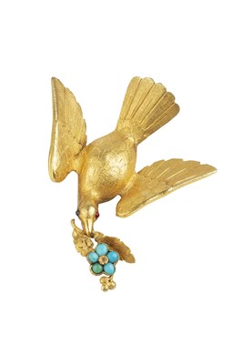 Lot 50 - A Victorian gem set bird brooch,...