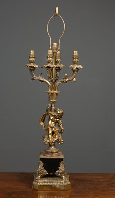 Lot 247 - A 20th century five branch candelabra