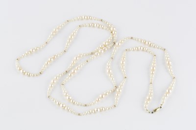 Lot 169 - A cultured pearl necklace, designed as a line...