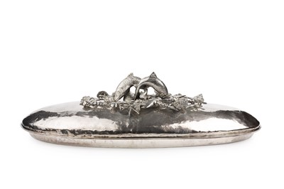 Lot 471 - A Continental large silver plated fish serving...