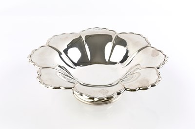 Lot 494 - A silver pedestal fruit bowl, of shaped and...