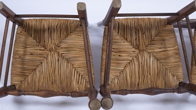 Lot 15 - Heals set of four dining chairs, with raffia...