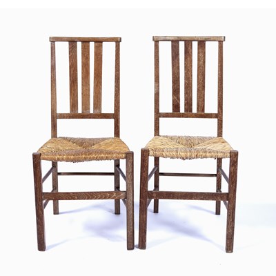 Lot 19 - Heals Pair of oak bedroom chairs, circa 1930,...