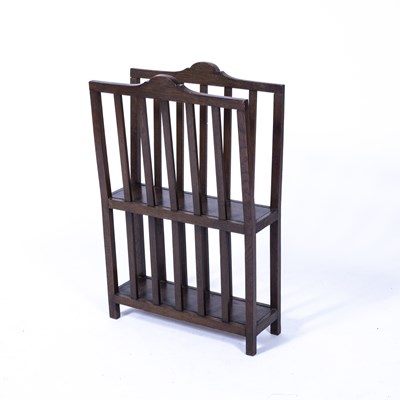 Lot 80 - Arts and Crafts oak, magazine rack, circa 1910,...