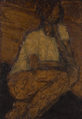 Lot 264 - John Emanuel (b.1930) 'Seated figure in yellow'...