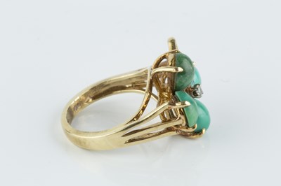 Lot 48 - A turquoise and diamond dress ring, modelled...