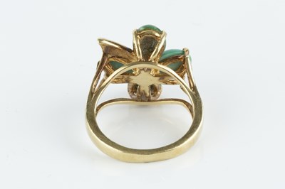 Lot 48 - A turquoise and diamond dress ring, modelled...