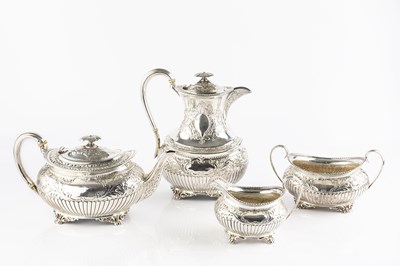 Lot 496 - A late Victorian silver three piece tea...