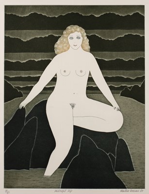 Lot 217 - Martin Leman (b.1934) 'Midnight dip', etching,...