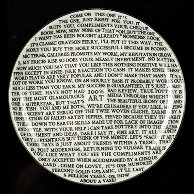 Lot 356 - Grayson Perry (b.1960) 100% Art plate, 2020,...