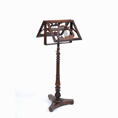 Lot 220 - An early Victorian rosewood duet music stand,...