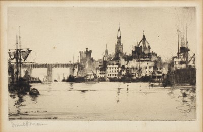 Lot 83 - Frank Henry Mason (1876-1965) On the Tyne,...