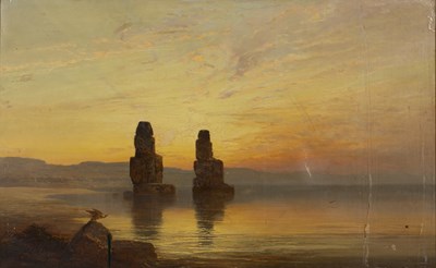 Lot 285 - Arthur Gilbert (1819-1895) The Plain at Thebes,...
