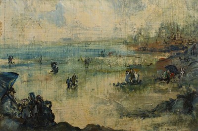 Lot 319 - S* Maccabe A coastal bay with figures at low...