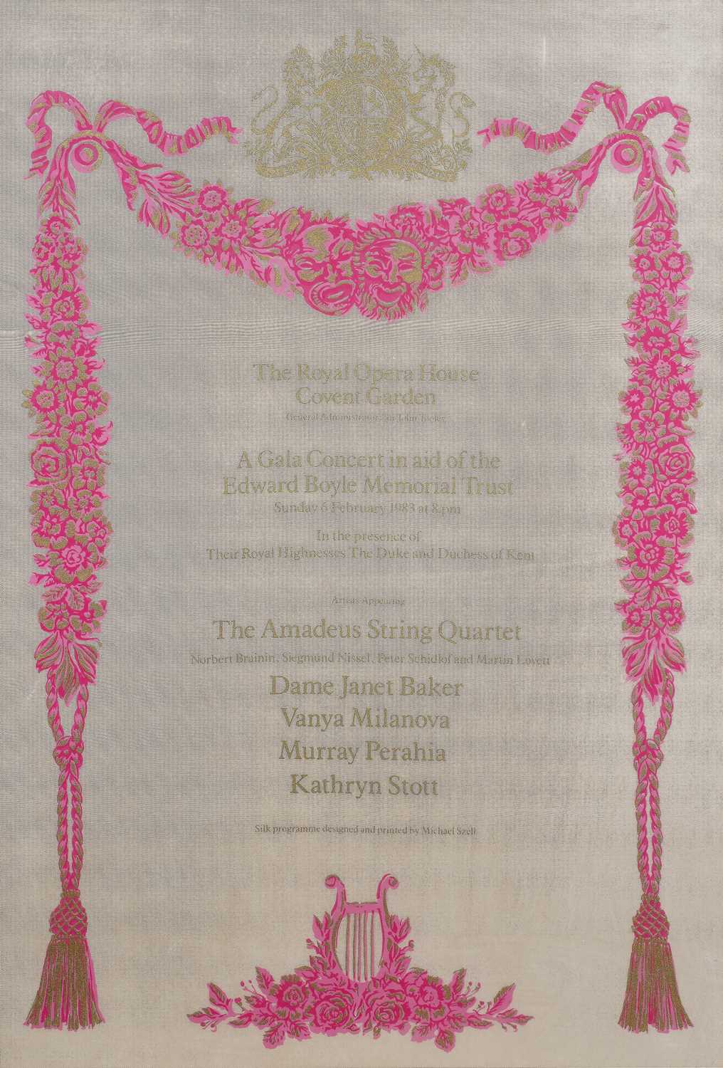 Lot 191 - A silk programme for A Gala Concert in aid of...