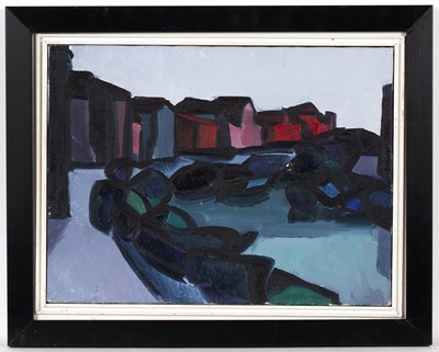 Lot 370 - Mario Signori (b.1929) A canal at Burano,...