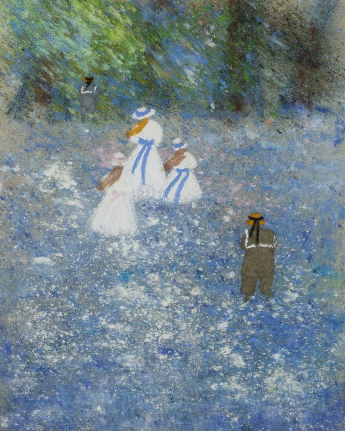 Lot 376 - Gabrielle Bellocq (b.1920) Figures in a garden,...