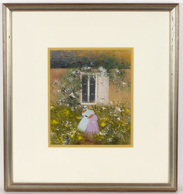 Lot 376 - Gabrielle Bellocq (b.1920) Figures in a garden,...
