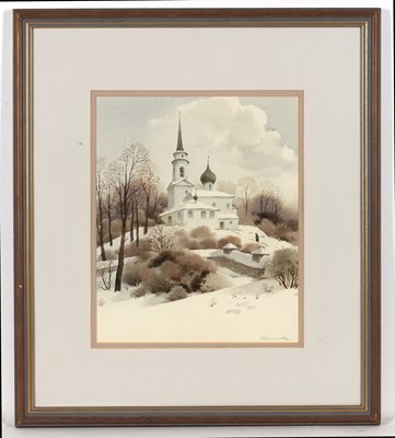 Lot 376 - Gabrielle Bellocq (b.1920) Figures in a garden,...