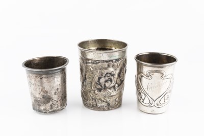 Lot 502 - A 19th century Continental silver beaker,...