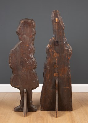 Lot 93 - A pair of antique dummy boards depicting a boy...