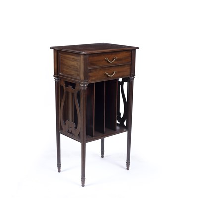 Lot 229 - An Edwardian mahogany music cabinet with two...