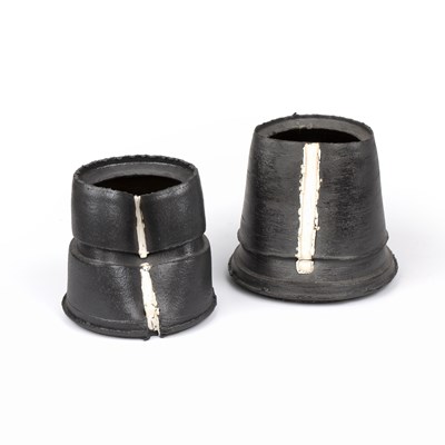 Lot 610 - Dan Kelly (b.1953) Two vessels black glaze...