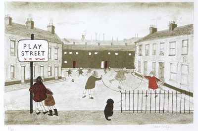 Lot 90 - Janet Ledger (b.1931) Play Street 37/100,...