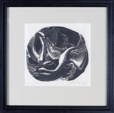 Lot 28 - Gertrude Hermes (1901-1983) Swans, 1927 signed,...