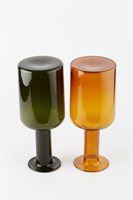 Lot 754 - Otto Brauer for Holmgaard Two gulvases green...