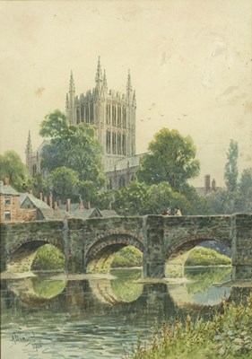 Lot 418 - Albert Dunnington (1860-1928) Cathedral views,...
