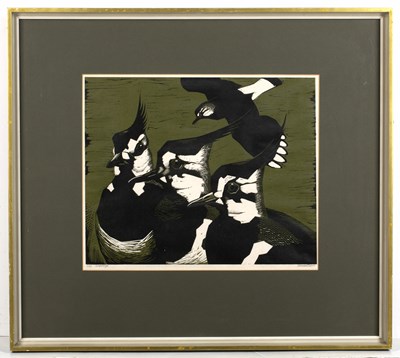 Lot 140 - Robert Gillmor (b.1936) 'Lapwings' linocut,...