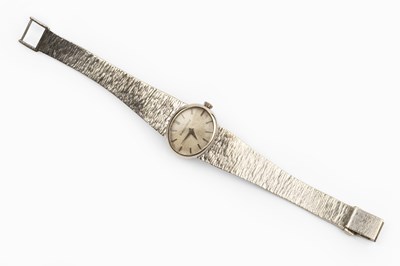 Lot 184 - A lady's 9ct white gold bracelet watch by...