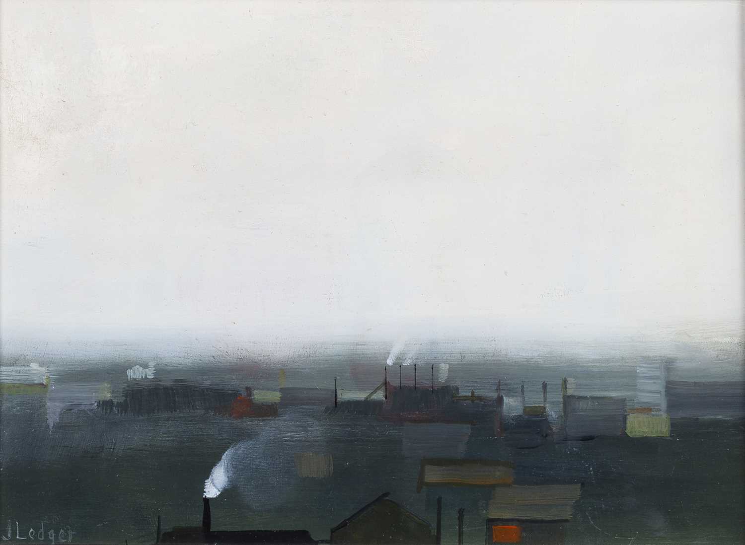 Lot 379 - Janet Ledger (b.1931) Industrial Skyline...