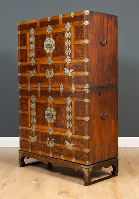 Lot 126 - A 19th century Korean pear and kiri buri chest...