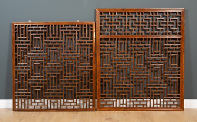 Lot 524 - An Oriental softwood window screen