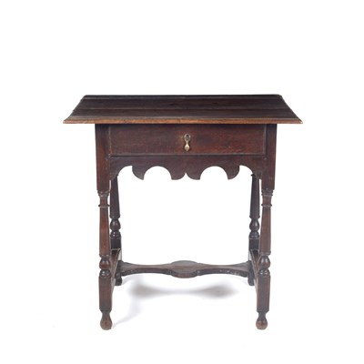 Lot 352 - An 18th century and later oak side table with...