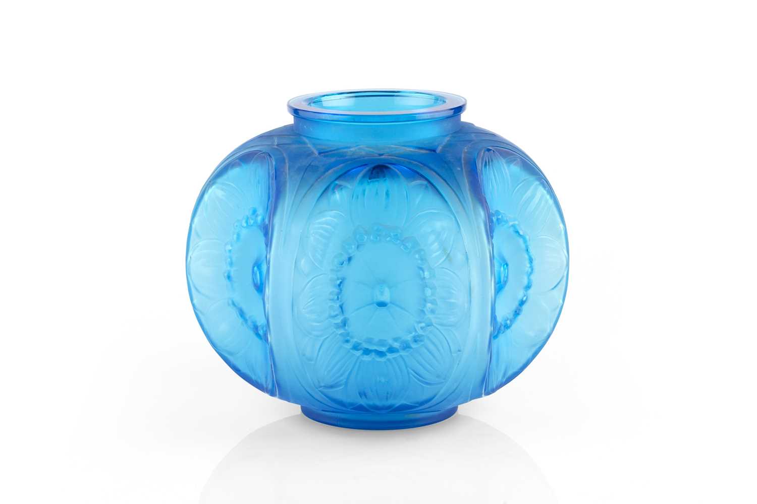 Lot 744 - Sabino Anemones pattern vase, circa 1930 blue...