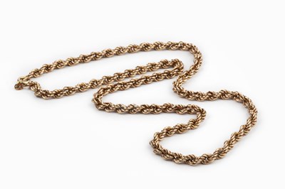 Lot 10 - A 9ct gold fancy-link chain, of hollow...