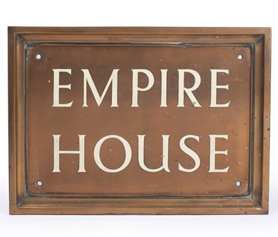 Lot 834 - Empire House Sign, bronze, 35.5cm x 25.5cm