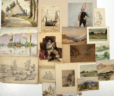 Lot 440 - A folio of twenty one Victorian and 20th...