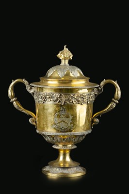 Lot 353 - A George III silver-gilt twin handled large...