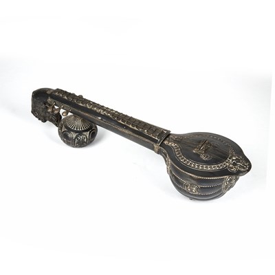 Lot 188 - An Eastern white metal novelty desk stand in...