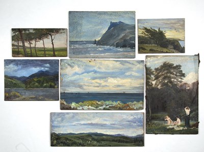 Lot 66 - A group of seven oil paintings attributed to...