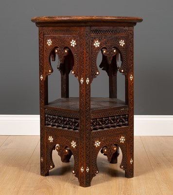 Lot 322 - An early 20th century Moorish hardwood...